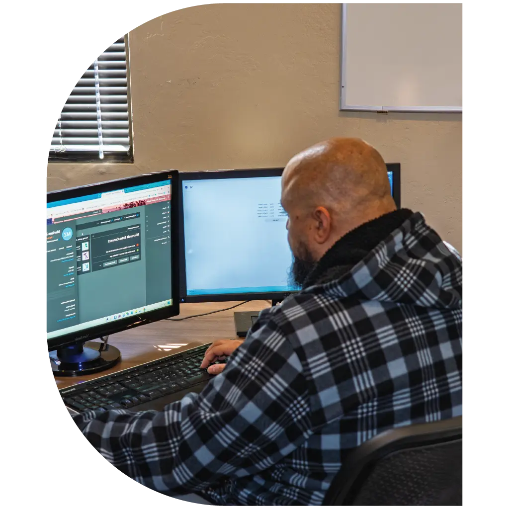 Title examiner using Alphamax 3 split-screen view
