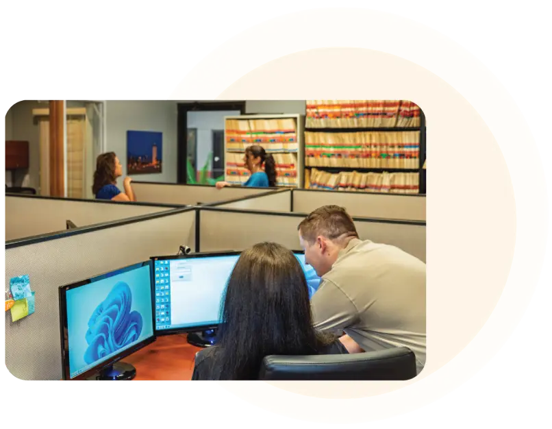 Staff member re-entering title order data