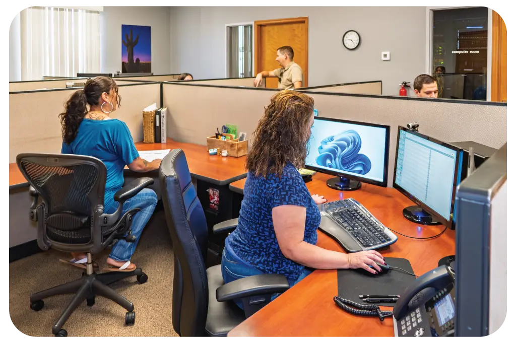 DSI operations team at workstations